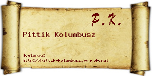 Pittik Kolumbusz névjegykártya